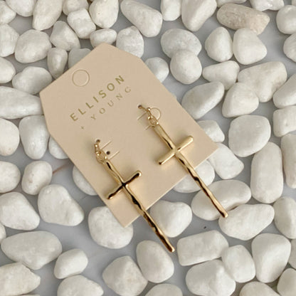 Chic Slim Cross Earrings for Effortless Elegance