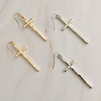 Chic Slim Cross Earrings for Effortless Elegance