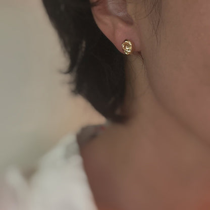 Elegant Gold Pebble Dome Stud Earrings - Timeless Luxury for Every Occasion