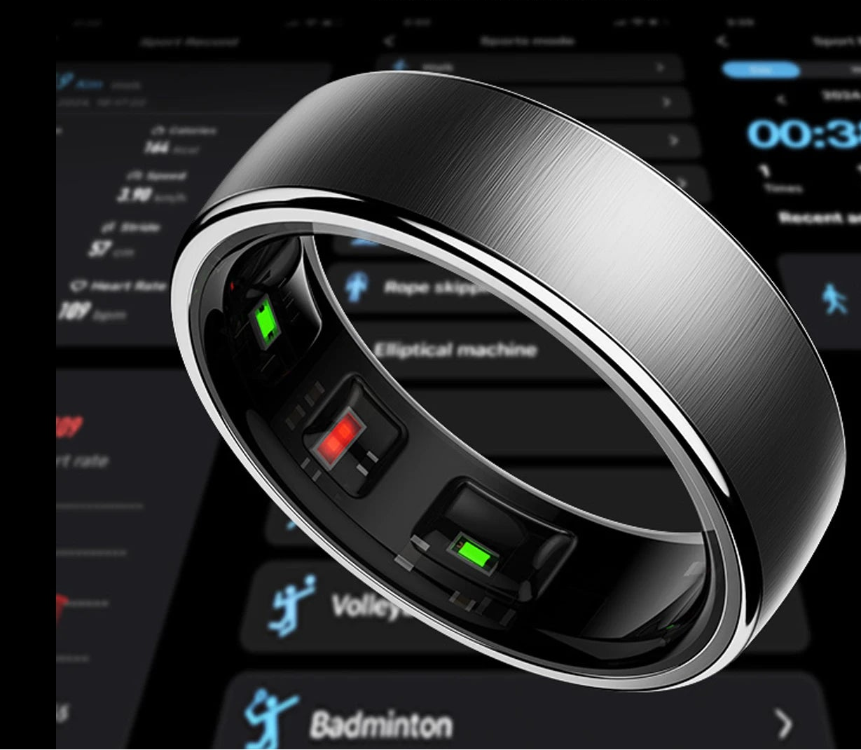 WARRIOR Smart Ring with Charging Dock Men Women Health Sleep Heart Rate Monitoring IP68 & 5ATM Waterproof Multi-Sport Mode