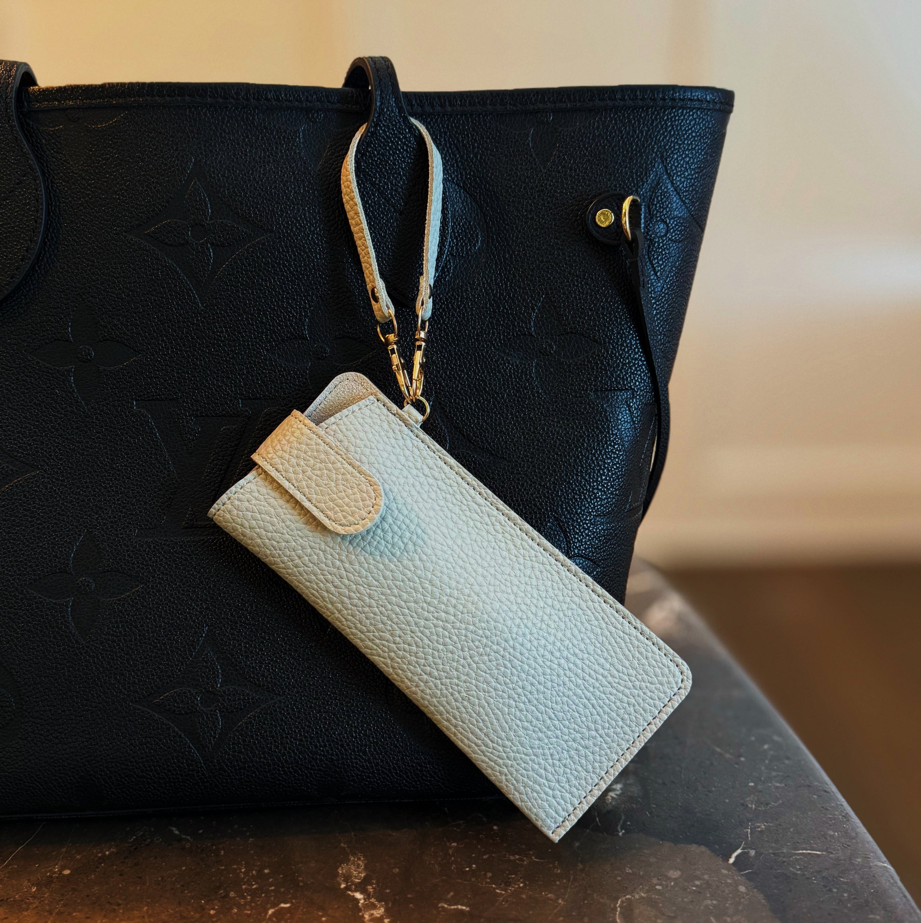 Chic Button-Up Glass Case Bag Charm