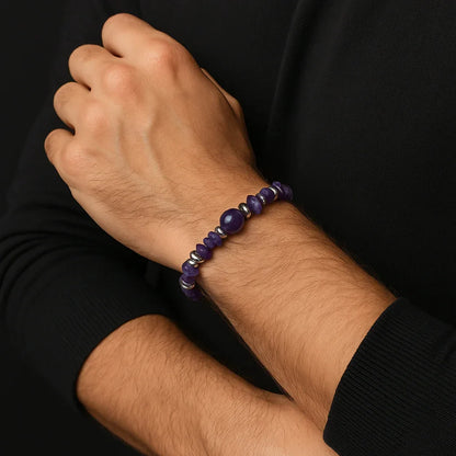 Stunning Handmade Blue Stone & Chip Bead Bracelet - Unique Natural Jewelry