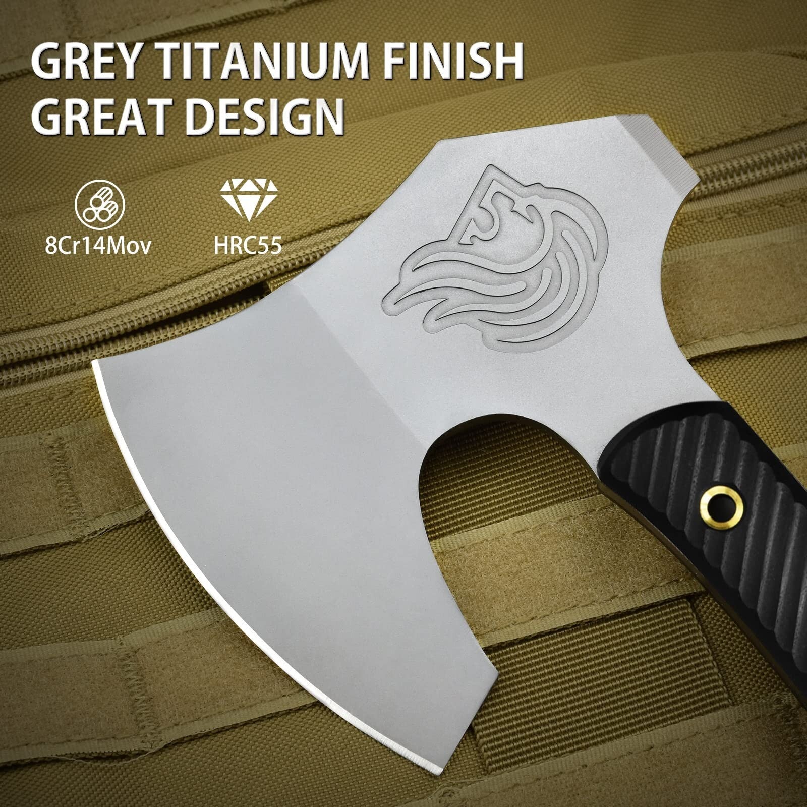 Nedfoss 12.2-Inch Tactical Tomahawk Axe with Leather Sheath and G10 Handle, Heavy Duty Construction