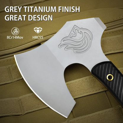 Nedfoss 12.2-Inch Tactical Tomahawk Axe with Leather Sheath and G10 Handle, Heavy Duty Construction