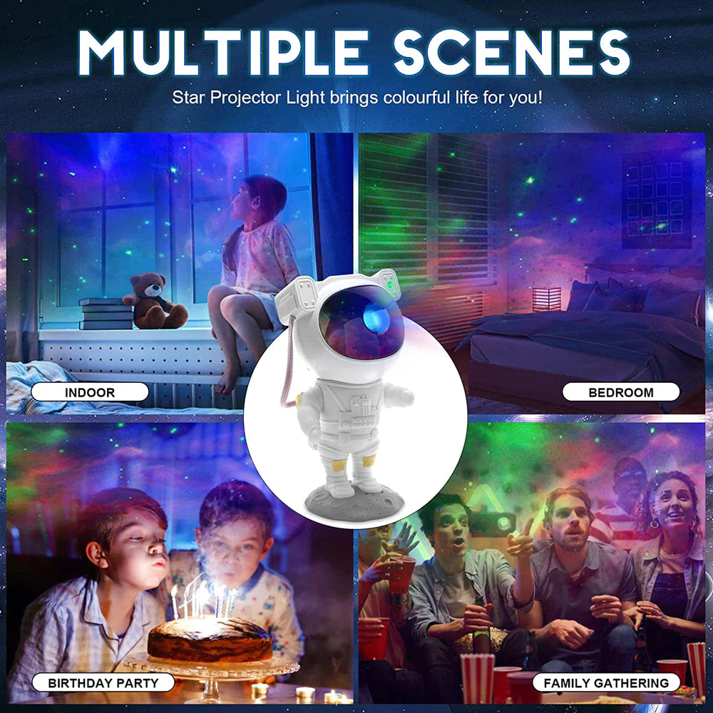 Astronaut Galaxy Projector: LED Starry Night Light and Ocean Wave Lamp with Remote Control