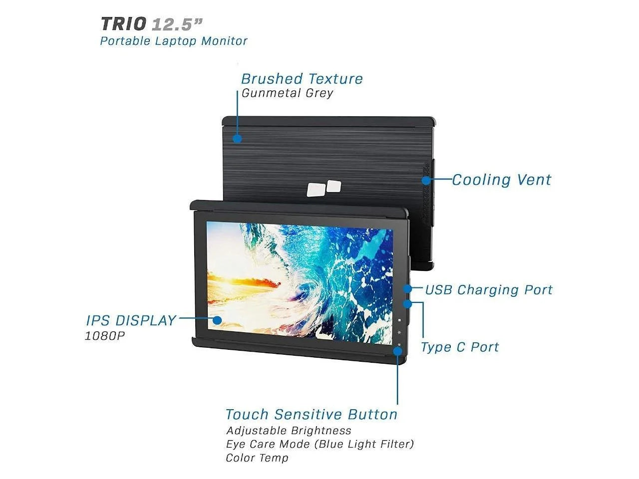 Trio Portable 12.5-Inch Laptop Monitor Extension (Model: 101-1003P01)