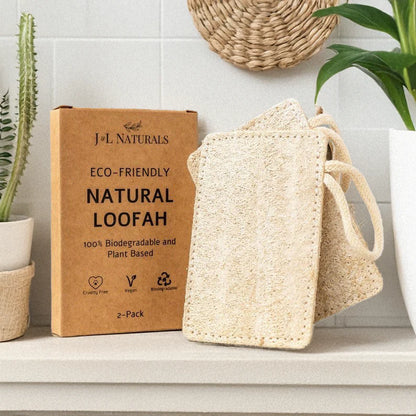 Revitalize Your Skin with Our Eco-Friendly Natural Loofah Pad 2-Pack!