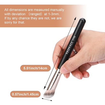 Under Eye Concealer Brush and Angled Contour Synthetic Kabuki Brush for Blending and Setting Liquid, Cream, and Powder Cosmetics (Model 270S)