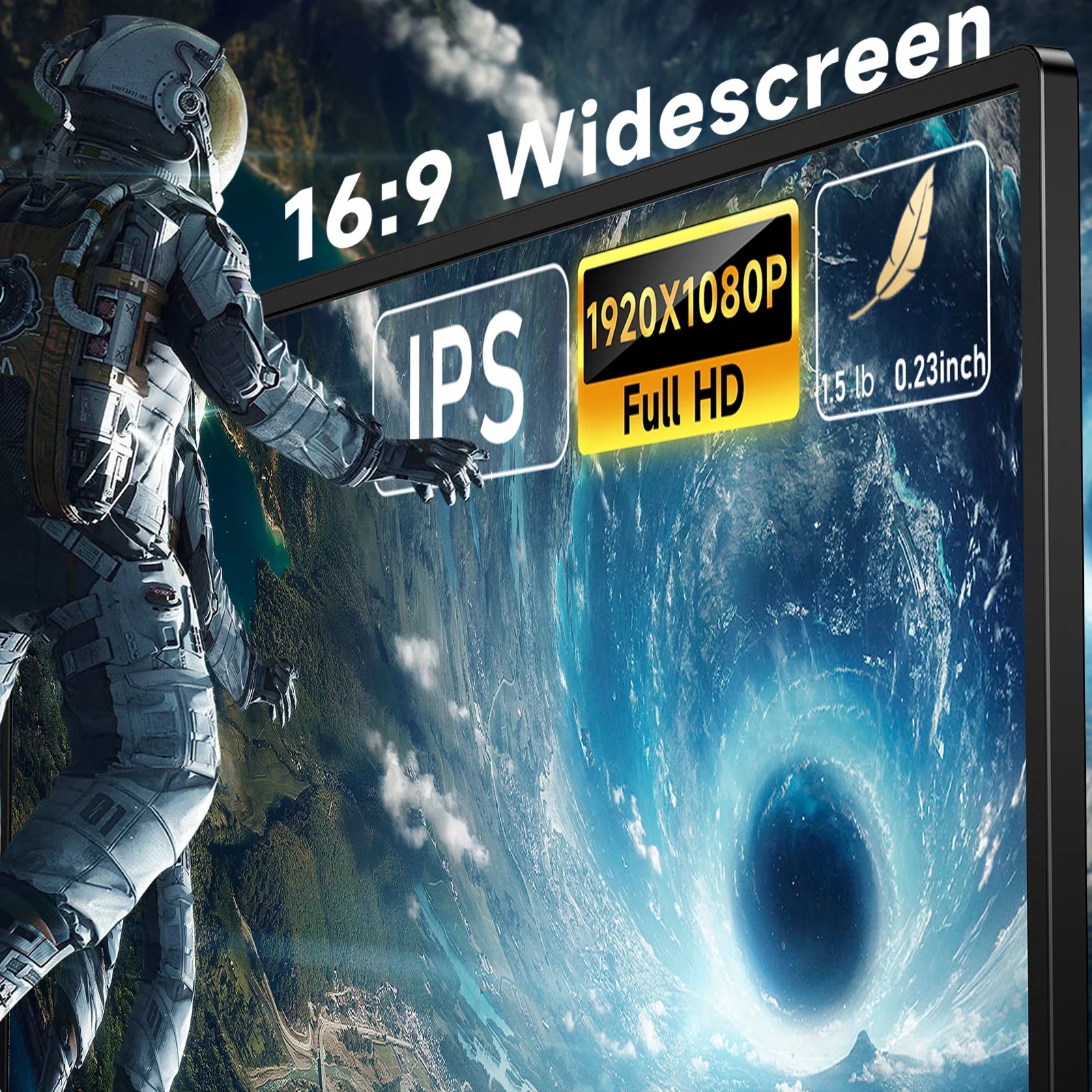 15.6-Inch Portable Full HD IPS Monitor with Protective Case (Black)