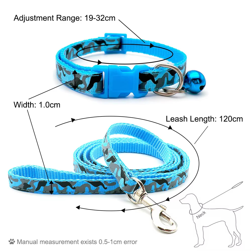 24-Piece Durable Dog Leash and Collar Set 1.2M for Puppies and Cats - Anti-Lost Traction Rope and Harness for Safe Walking
